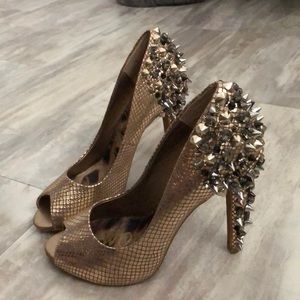 ⚡️SALE Sam Edelman Lorissa Gold Peep Toe Heels